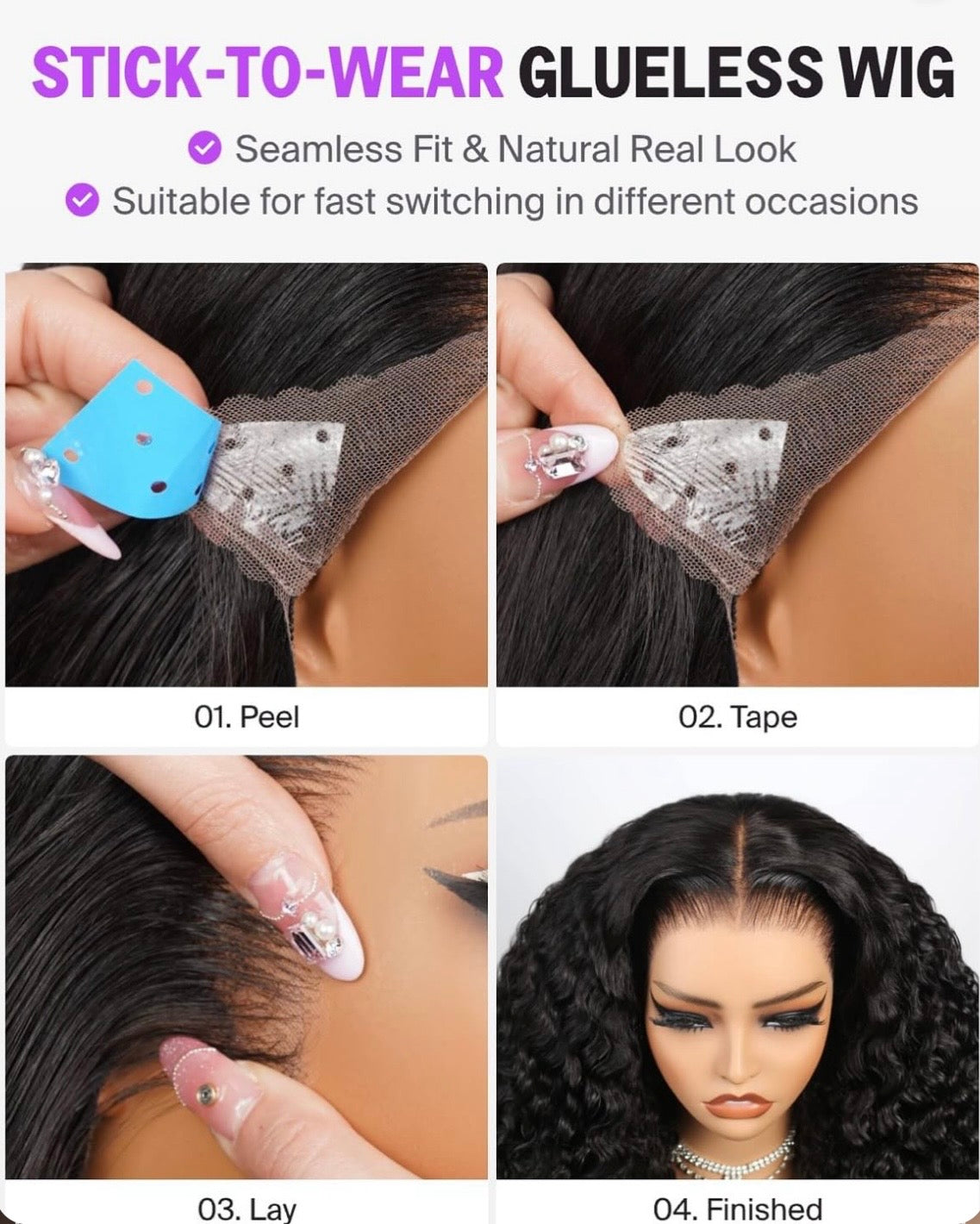 Deep Wave 13x6 HD Lace Wig – Glueless – 180% Density – Human Hair