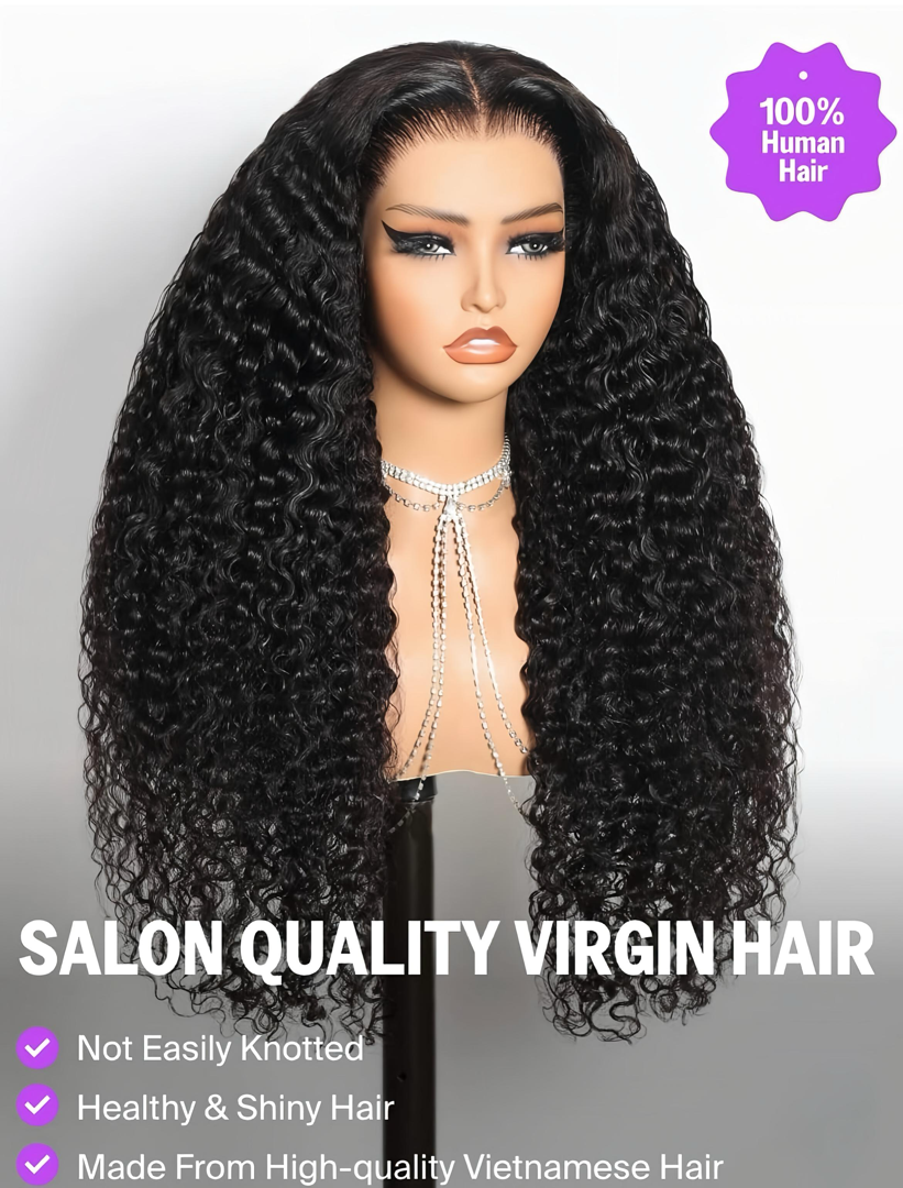 Deep Wave 13x6 HD Lace Wig – Glueless – 180% Density – Human Hair