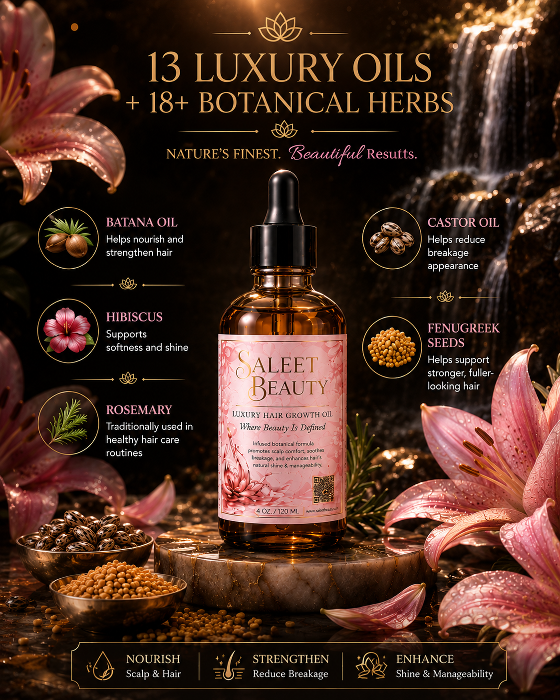 Saleet Beauty Luxury Botanical Hair & Scalp Oil